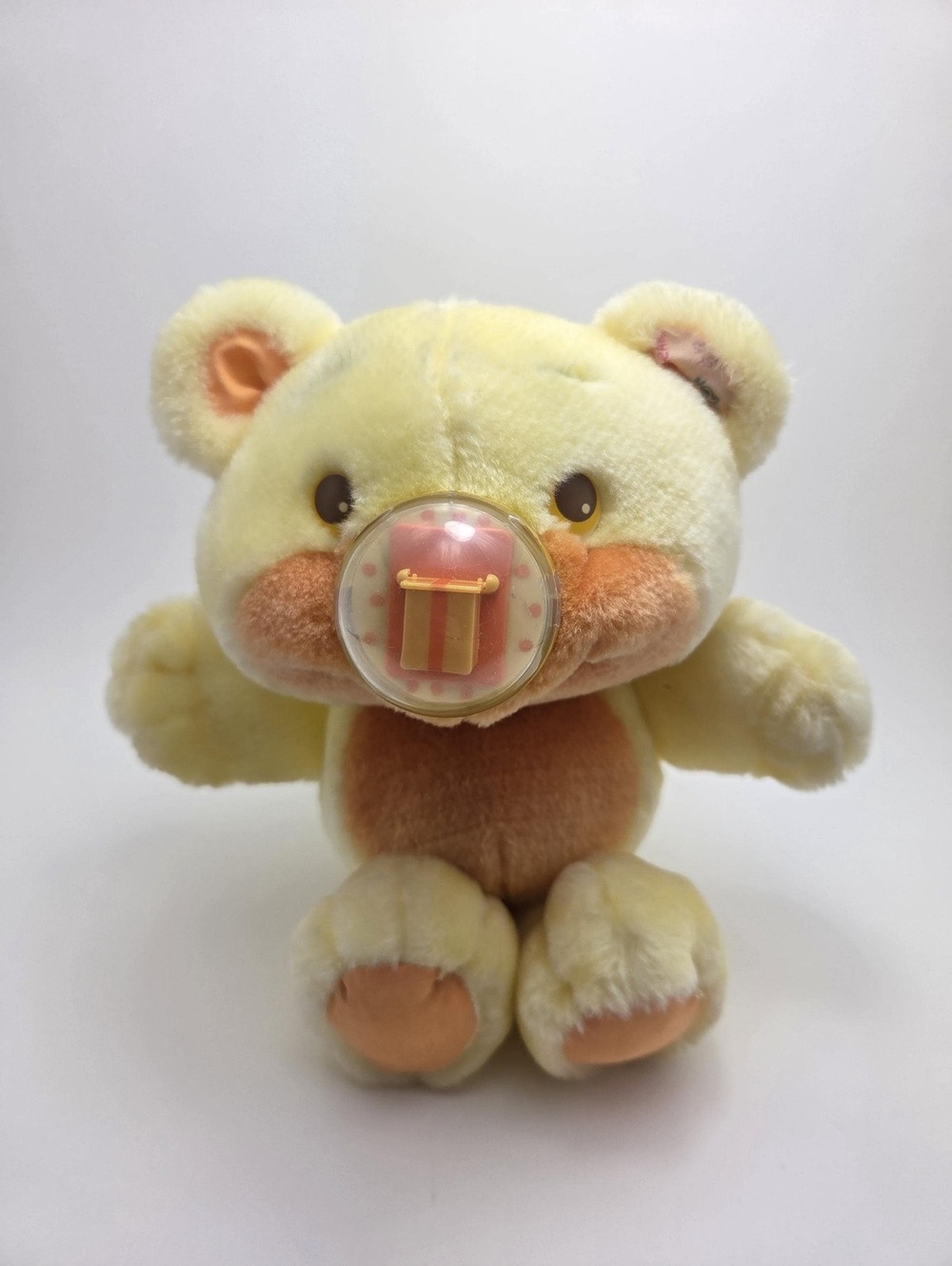Playskool Nosy Bear Surprise Plush - Jack in the Box Yellow 1987 (10 inch)